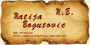 Matija Bogutović vizit kartica